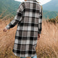 Women's Plaid Print Long Sleeve Warm Tweed Coat-13