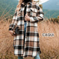 Women's Plaid Print Long Sleeve Warm Tweed Coat-24