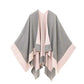 🎁Last Day Promotion 49% Off🔥Women's Elegant Color Block Poncho Wrap for Fall & Winter-13