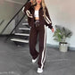 🎉  Early Bird Price🎁Women's Striped Zipper Jacket & Casual Pants 2-Piece Set