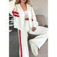 🎉  Early Bird Price🎁Women's Striped Zipper Jacket & Casual Pants 2-Piece Set