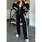 🎉  Early Bird Price🎁Women's Striped Zipper Jacket & Casual Pants 2-Piece Set