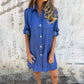 🔥What should I wear tomorrow?👗Women's Casual Denim Lapel Dress🎉Free shipping