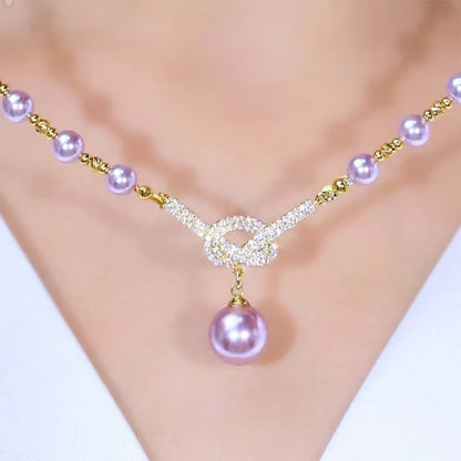 💜 Pearl Concentric Knot Necklace