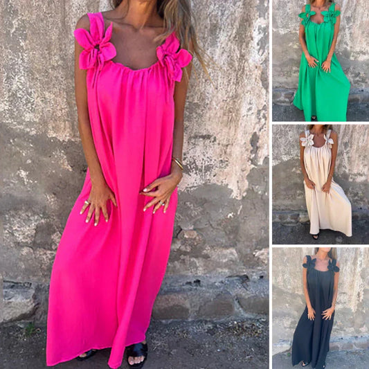 💕Limited Sale 50% OFF💕Women’s Elegant Floral Strap Maxi Dress