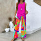 🔥Hot Sale 60% OFF🌺Women's Trendy Print 2 Piece Outfits Sleeveless Top & Pants