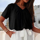 🏆Only £9.99 Last Day Promotion!🎁💖Women's Casual Pleated V-Neck Short-Sleeve Top