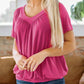 🏆Only £9.99 Last Day Promotion!🎁💖Women's Casual Pleated V-Neck Short-Sleeve Top