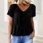 🏆Only £9.99 Last Day Promotion!🎁💖Women's Casual Pleated V-Neck Short-Sleeve Top