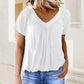🏆Only £9.99 Last Day Promotion!🎁💖Women's Casual Pleated V-Neck Short-Sleeve Top