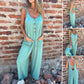 🔥Mother's Day Hot Sale 50% OFF🌸Women's Buttoned Casual Versatile Loose Jumpsuit