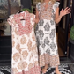 🏖️Summer Hot Sale 49% OFF🌼Women's Elegant Printed Ruffle Sleeveless Dress