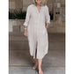 Women‘s Casual Loose Cotton Linen Long Shirt Dress