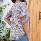 💥This Week's Special Price £12.99🎁☀️🌺Floral V-neck Puff Sleeve Blouse For Women