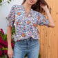 💥This Week's Special Price £12.99🎁☀️🌺Floral V-neck Puff Sleeve Blouse For Women