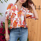💥This Week's Special Price £12.99🎁☀️🌺Floral V-neck Puff Sleeve Blouse For Women