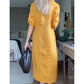 ⏳ Limited time 50% off! 💥Women's Button-Down Side Slit Maxi Dress（The more you buy, the higher the discount）