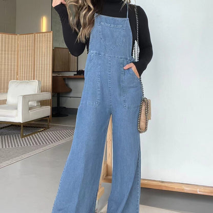 🔥Summer Sale 60%✨⛱️Women's Casual Sleeveless Wide-Leg Denim Overall
