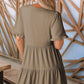 💃2026 Summer Hot Sale 49% OFF🌈Women's V Neck Ruffle Casual A-Line Flowy Swing Shift Dress