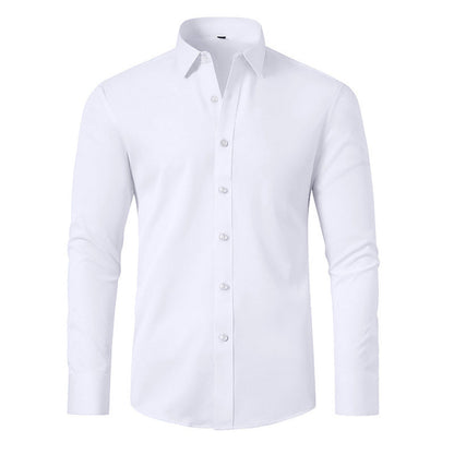 🎉Hot Sale 49% OFF🎉Men's Silky Wrinkle Resistant Solid Color Stretch Shirt