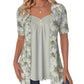 Women's Irregular Floral Patchwork Top