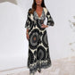 💖Big price reduction！🔥💖Women's Retro Boho Deep V-Neck Maxi Dress🔥