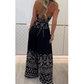 ⏰LAST DAY! 50% OFF💥Women’s Retro Ethnic Halter Top & Wide Leg Pants Set