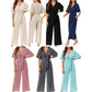 💖LAST DAY SALE 50% OFF💖✈️BUY 2 FREE SHIPPING✈️Women's Elegant V-Neck Wide Leg Waist Tie Jumpsuit