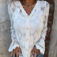 🌸 Hot Sale 49%OFF🌸Women's Lace V-Neck Long Sleeve Top