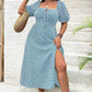 Short Sleeve Split Floral Print Dress