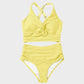 🏆Only £11.99 Last Day Promotion!🎁 👙Textured Knot-Front High-Waisted Bikini Set