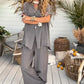 🎁LAST DAY SALE 49% OFF🔥🌸Women's Solid Color Loose Short-Sleeve Shirt & Wide-Leg Pants 2-Piece Set