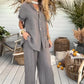 🎁LAST DAY SALE 49% OFF🔥🌸Women's Solid Color Loose Short-Sleeve Shirt & Wide-Leg Pants 2-Piece Set