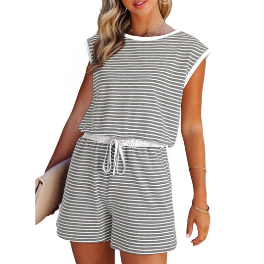 🎁Last Day Sale 49% OFF🔥Women's striped top with long sleeves Shorts 2-piece set