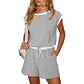 🎁Last Day Sale 49% OFF🔥Women's striped top with long sleeves Shorts 2-piece set
