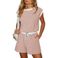 🎁Last Day Sale 49% OFF🔥Women's striped top with long sleeves Shorts 2-piece set