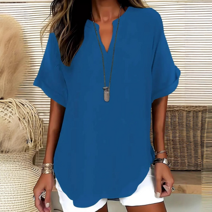 💥Last Day Special Sale 50% OFF💝✨Fashion Loose Solid Color Short Sleeve Top