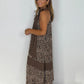 💥Last Day Special Sale 50% OFF💝👗Women's Leopard Print Tie Neck Sleeveless Long Dresses