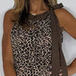 💥Last Day Special Sale 50% OFF💝👗Women's Leopard Print Tie Neck Sleeveless Long Dresses