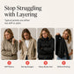 ⌛⏰Last Day 50% OFF🎁🧥Women's Elegant Denim Spliced Ribbed Knit Coat