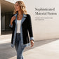 ⌛⏰Last Day 50% OFF🎁🧥Women's Elegant Denim Spliced Ribbed Knit Coat