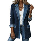 ⌛⏰Last Day 50% OFF🎁🧥Women's Elegant Denim Spliced Ribbed Knit Coat