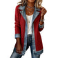 ⌛⏰Last Day 50% OFF🎁🧥Women's Elegant Denim Spliced Ribbed Knit Coat
