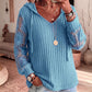 🔥LAST DAY SALE ONLY￡15.99!!🌿Women's Chic Lace Sleeve Hooded Sweater